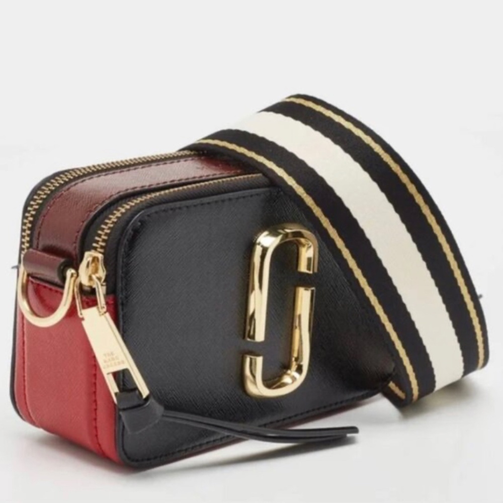 Marc Jacobs Snapshot Crossbody Bag in Black and Red